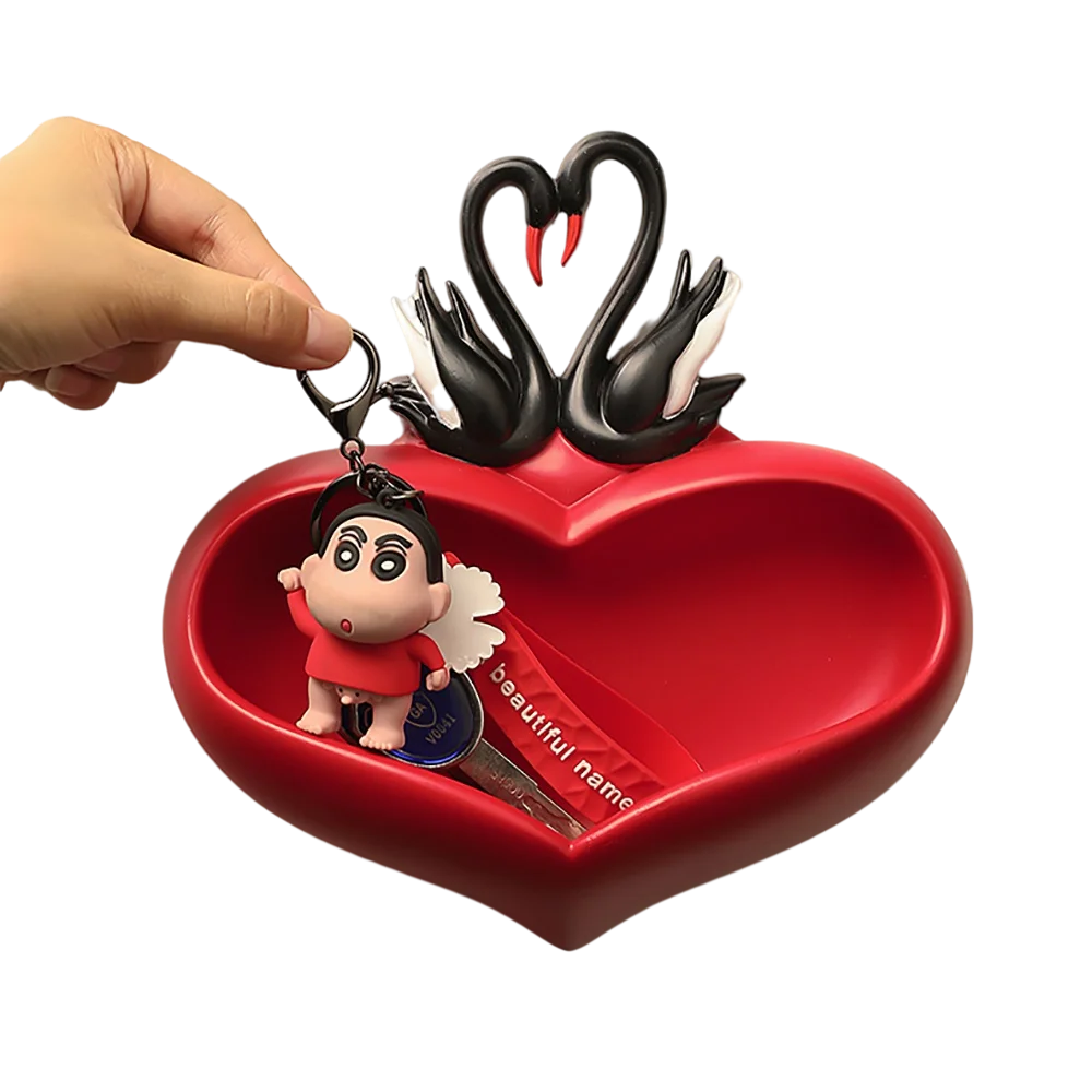 

Настенный декор в форме сердца, статуэтка из смолы, настенное крепление, ящик для хранения для ключей, украшение для дома, гостиной, детской ...