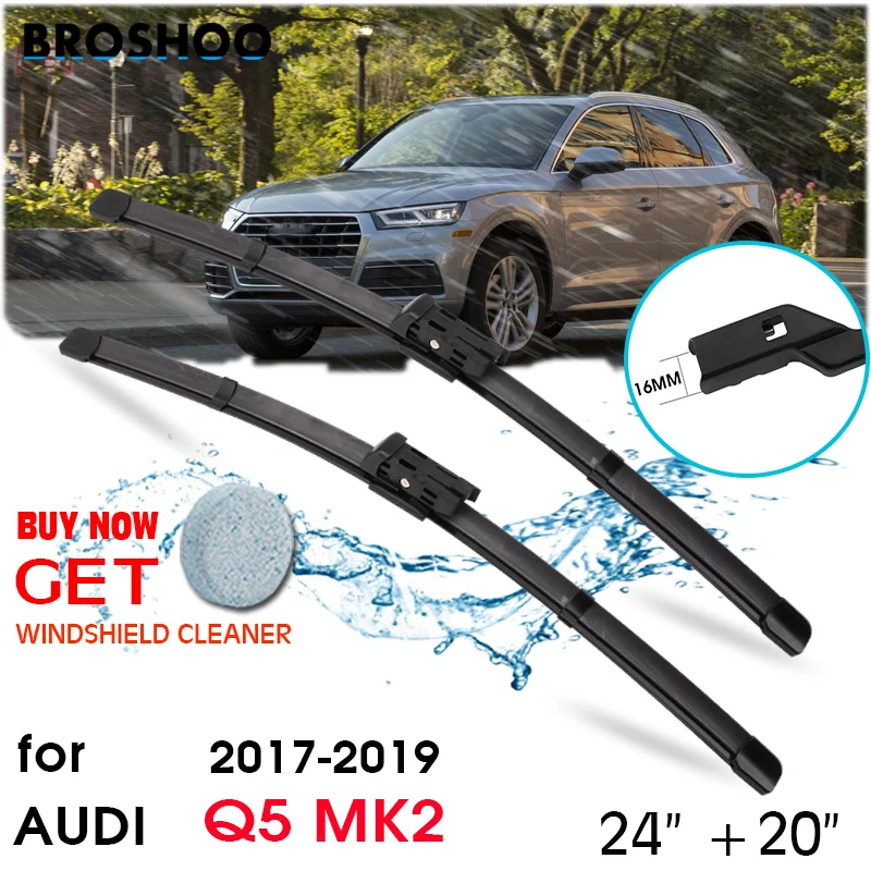 

Car Wiper Blade Front Window Windscreen Windshield Wipers Blades Push Button Auto Accessories For Audi Q5 MK2 24"+20" 2017-2019