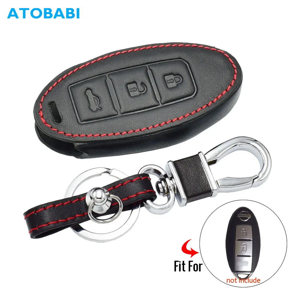Кожаный чехол для ключей автомобиля для Nissan Qashqai Pathfinder Versa Tidda Murano Rogue X-Trail Keyless чехол дистанционного брелока авто брелок сумка