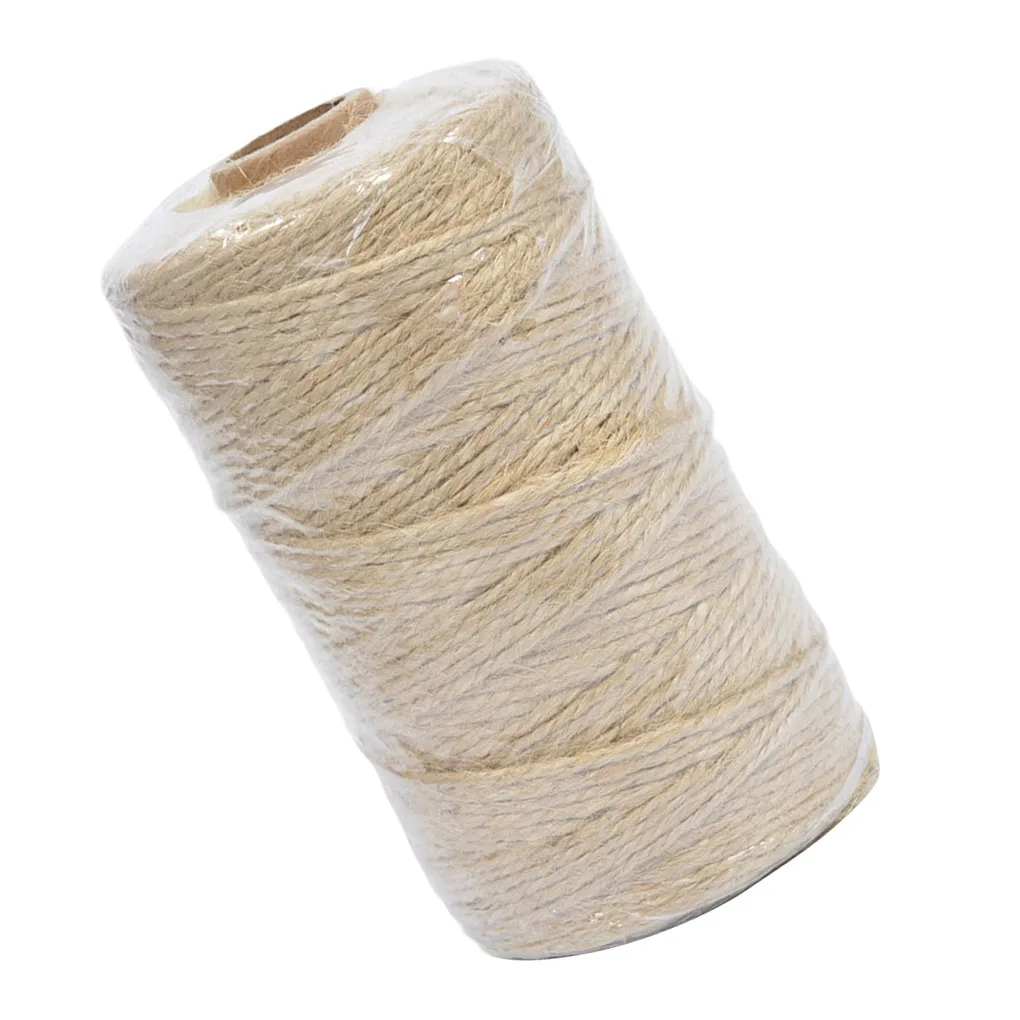1 рулон натуральный джутовый шпагат 3-слойная джутовая веревка пеньковая шнур для