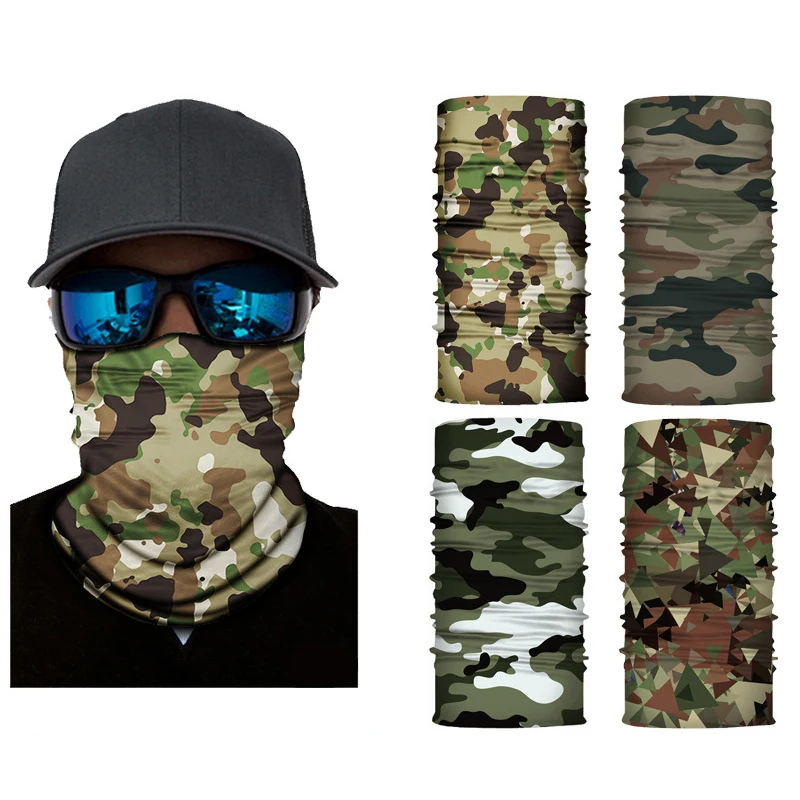 Camouflage Variety Tube Face Mask Scarf Headband buffe Solid Color Outdoor Cycling Fishing Bandanas Men Women Moto Bicycle Hijab | Спорт и