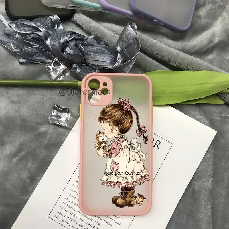 Чехол для телефона с рисунком Сара Кэй IPhone 12 11 Pro Xs Max X Xr 8 7 Plus розовый матовый