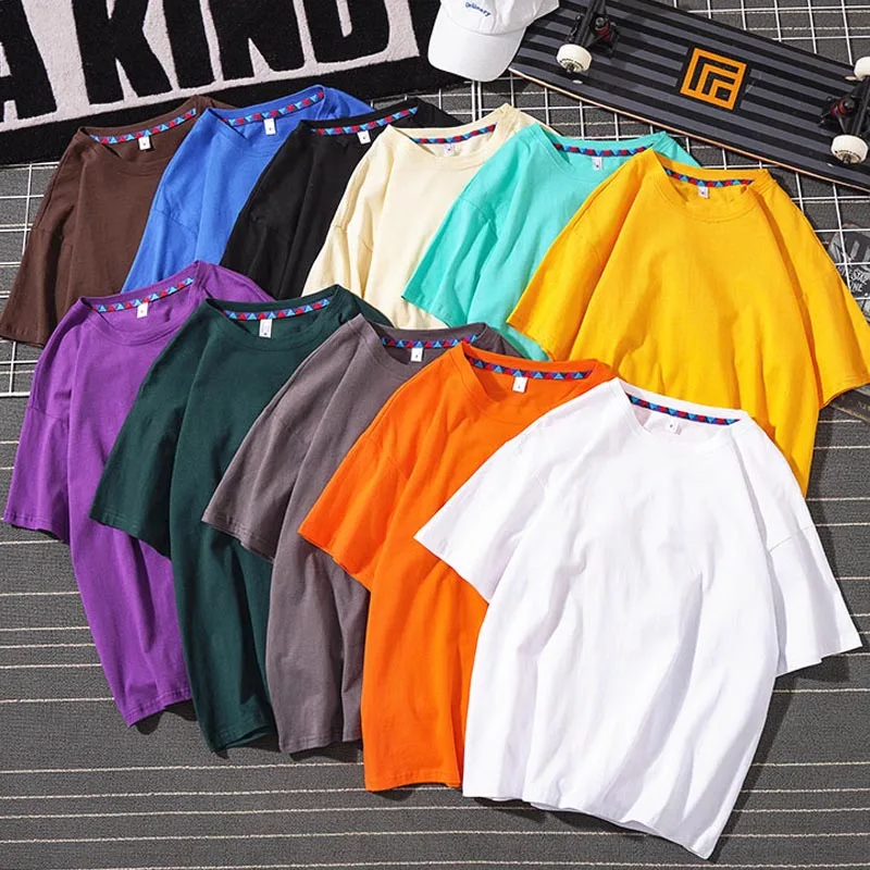 Мужская футболка карамельных цветов однотонная простая Универсальная с