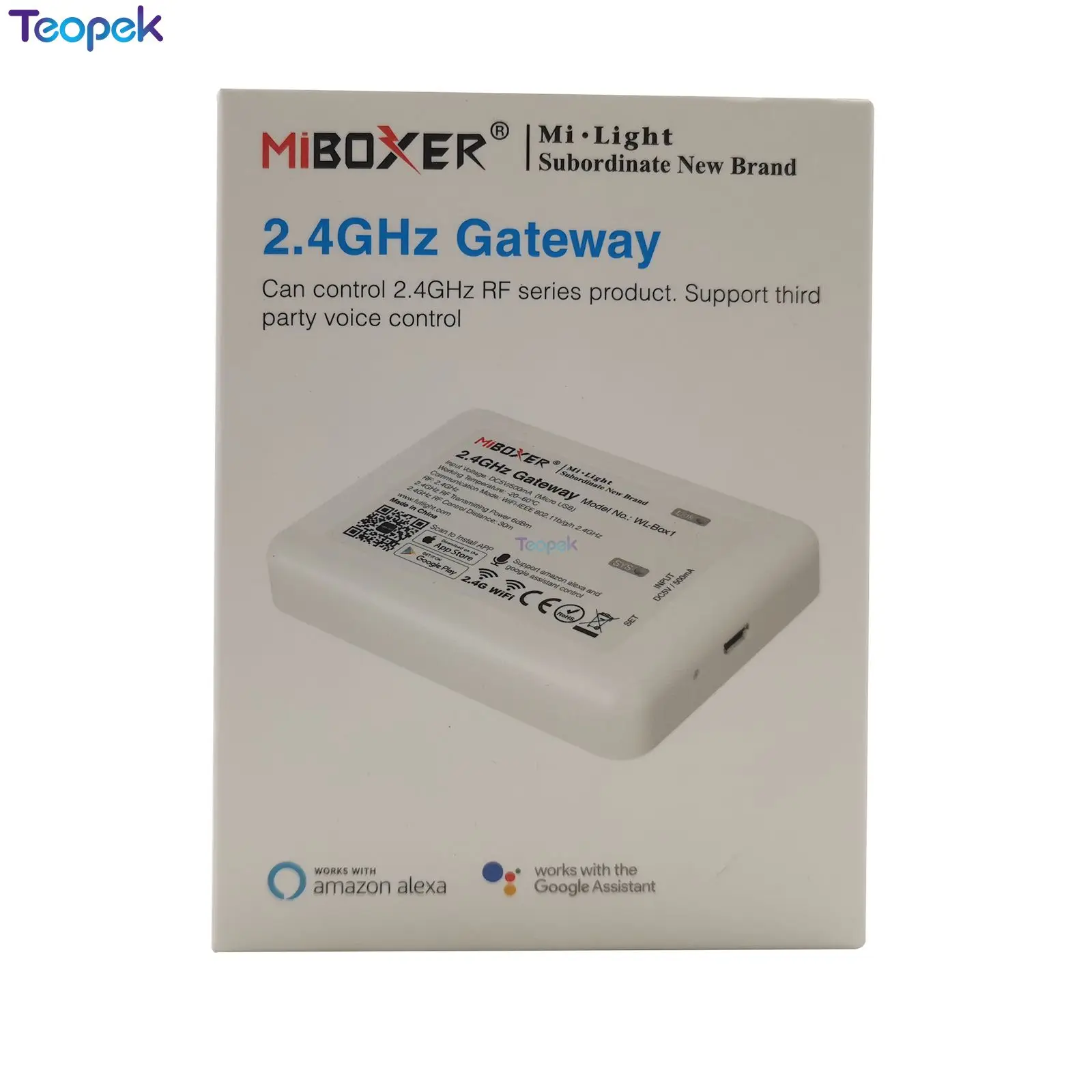 Miboxer WL-Box1 2,4 ГГц Wi-Fi контроллер DC5V IOS/Andriod система беспроводного управления приложением совместима с Alexa Google Home