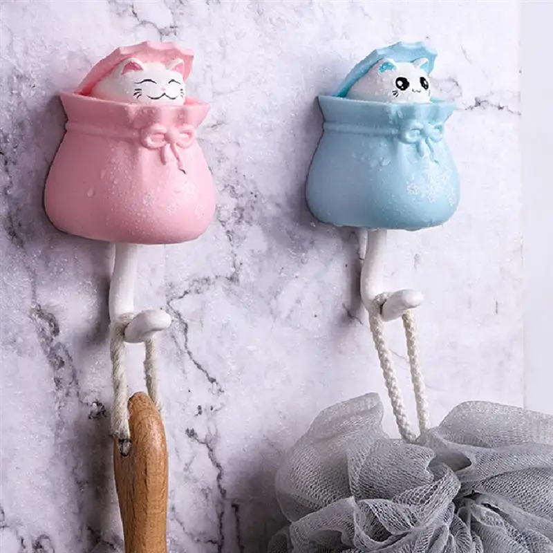 

Декоративные крючки с мультяшным котом, держатель для ключей, Бытовой Настенный клей, стеллаж для пальто, органайзер для всякой всячины, дек...