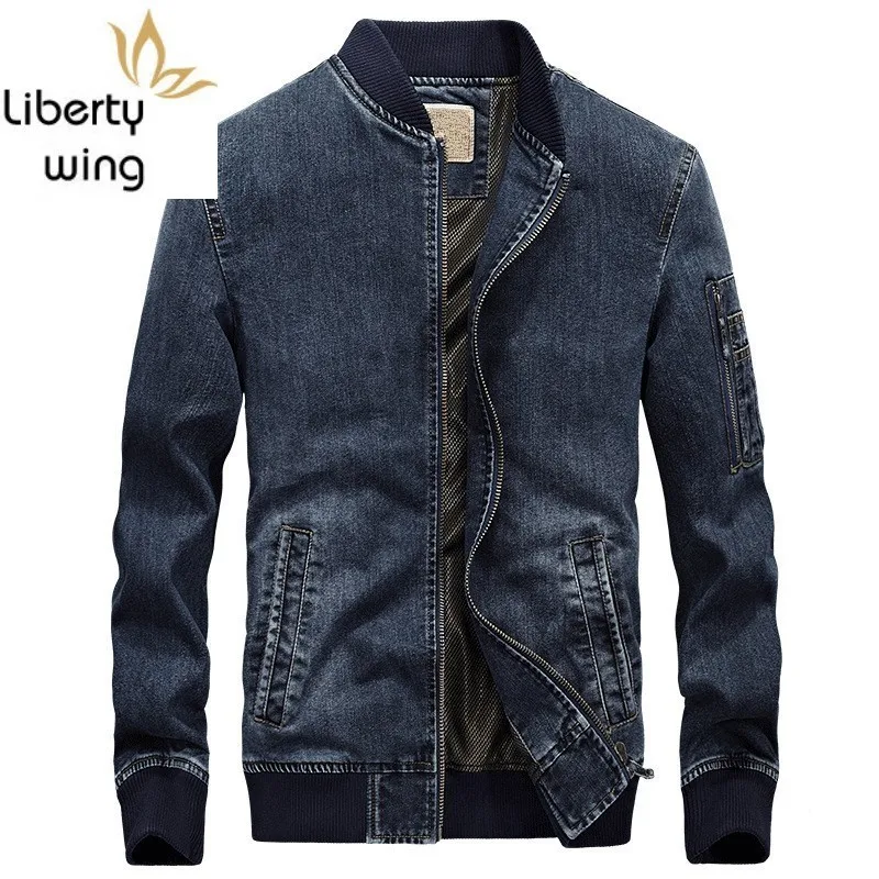 Сезон весна-осень Джинсы для женщин размера плюс 4XL со стоячим воротником