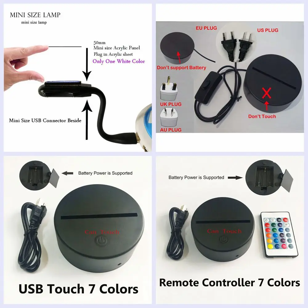 Красивый Рождественский Подарок Снеговик 3D ночник 7 цветов LED USB пульт