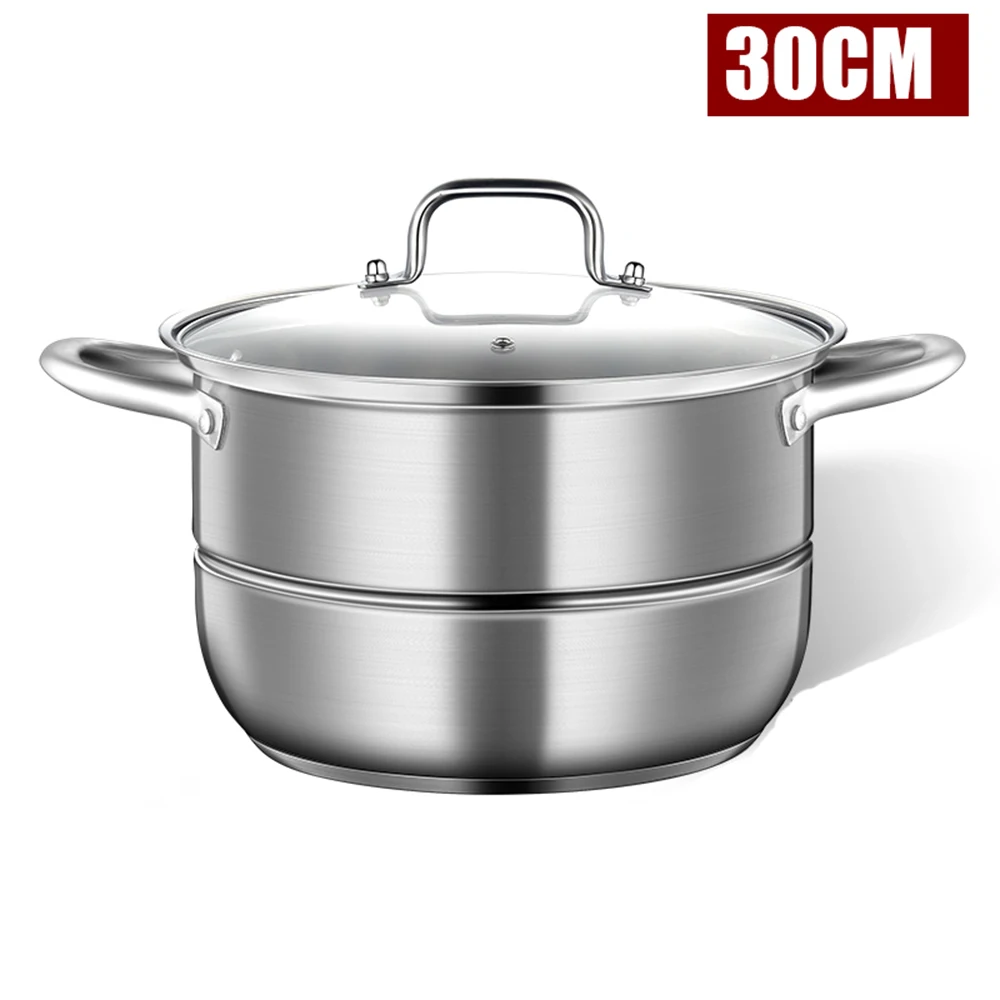 Двухслойная Паровая кастрюля из нержавеющей стали для супа универсальные
