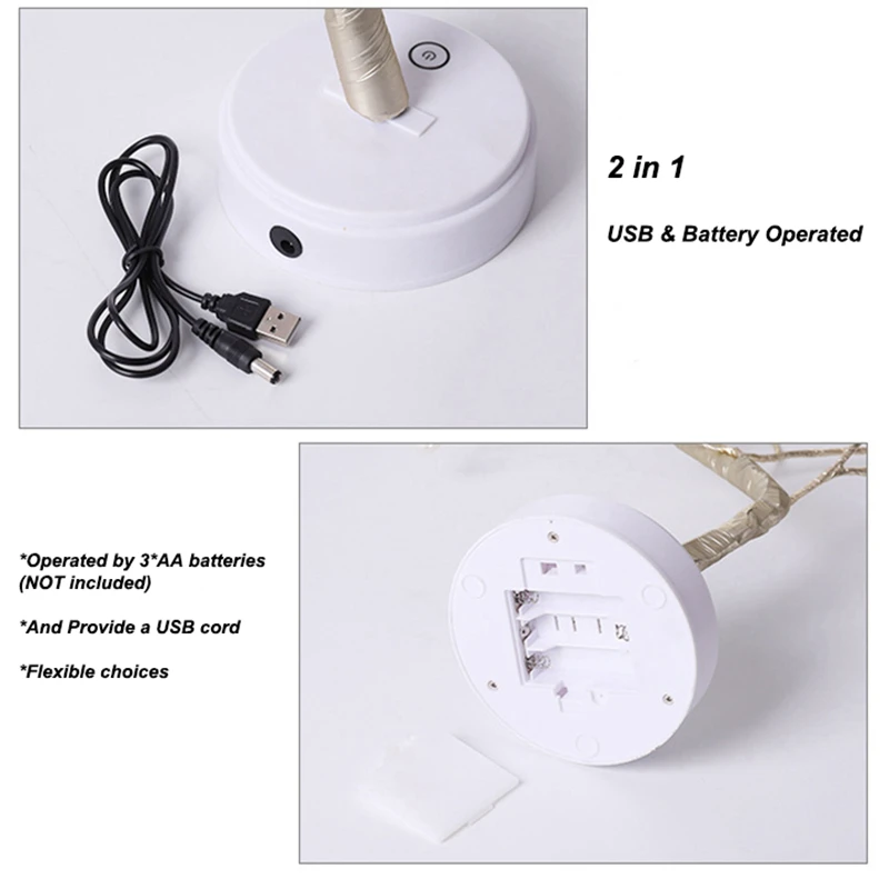 Ночник с 36/108 светодиодами светильник в виде дерева бонсай березы для