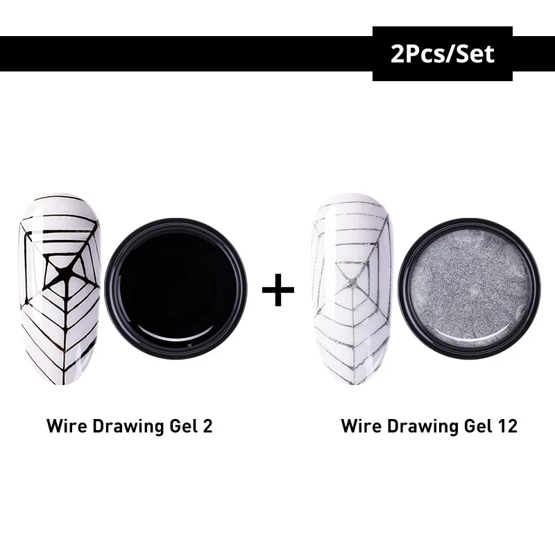 Set 41 PICT YOU 5 г паучий Гель-лак для рисования проволокой черный, белый, золотой, серебряный лак для дизайна ногтей с пауком долговечный УФ-гель - Цвет: Set 41