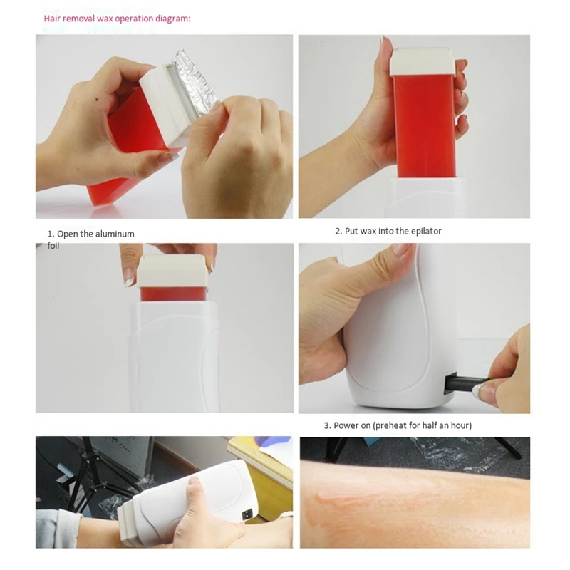 3PCS/Lot Waxing Machine Roll-On Cartridge Depilatory Wax Heater Hair Removal Epilator Machines Painless with Pa | Бытовая техника