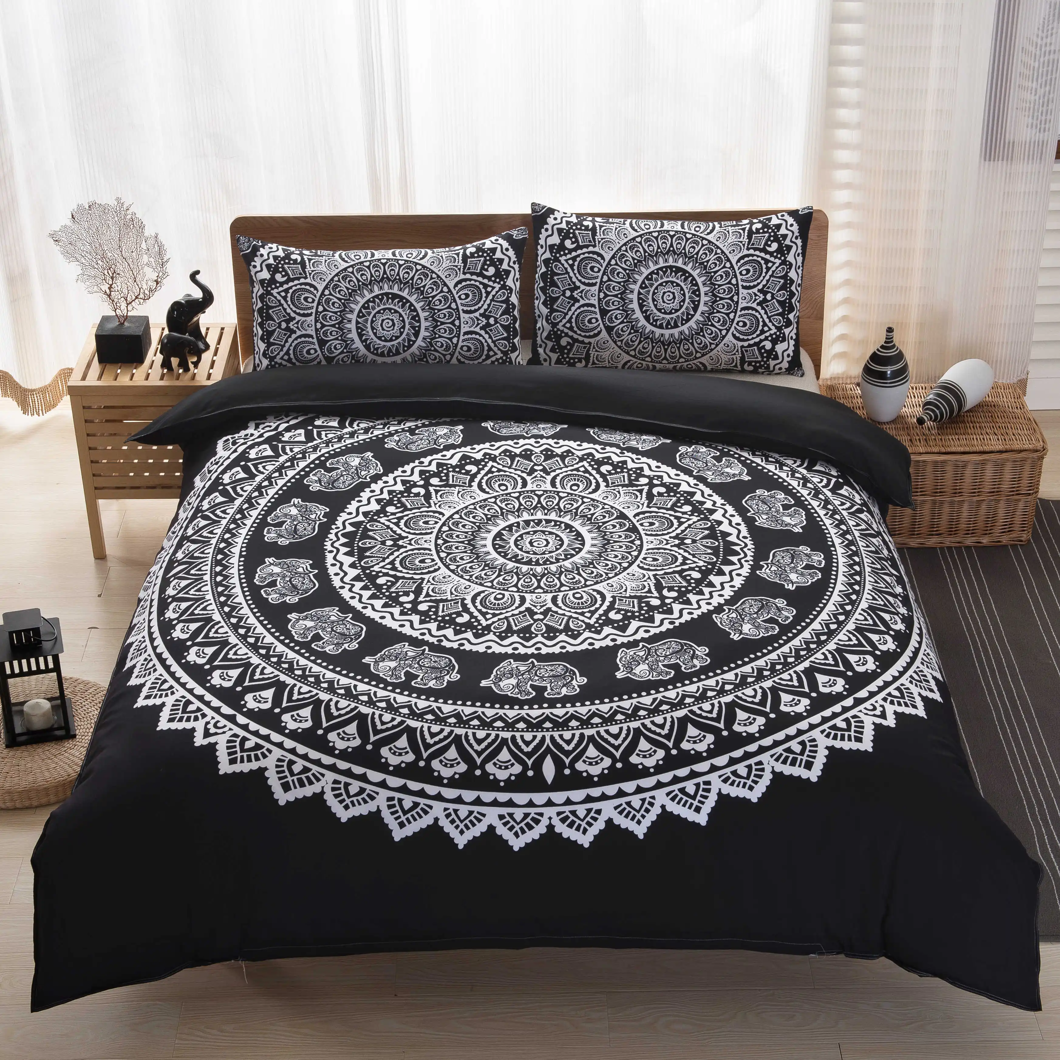 

Mandala Bed Printed Pattern Covers Bedding Sets Bohemia Style Duvet Covers with Pillowcases Adult Girl Single Queen King T312