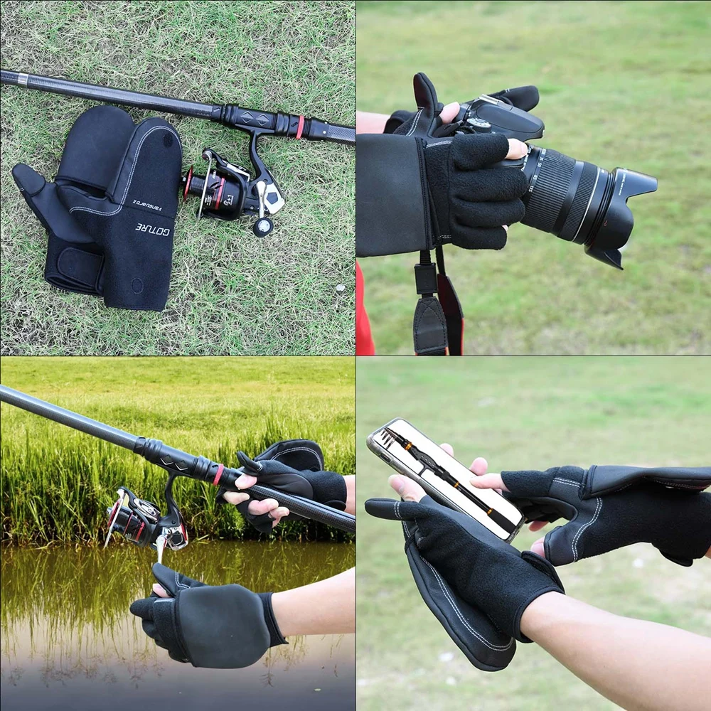 Зимняя рыболовная перчатка Goture водонепроницаемая ветрозащитная откидная