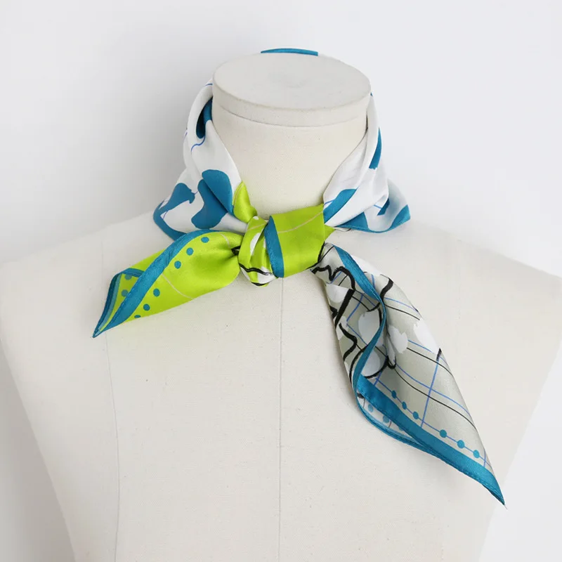 

2020 New Arrival Brand 100% Pure Silk Scarf Pashmina Classic Hijab Bandana Foulard Scarves 53*53 Cm Shawl Wrap For Women Lady