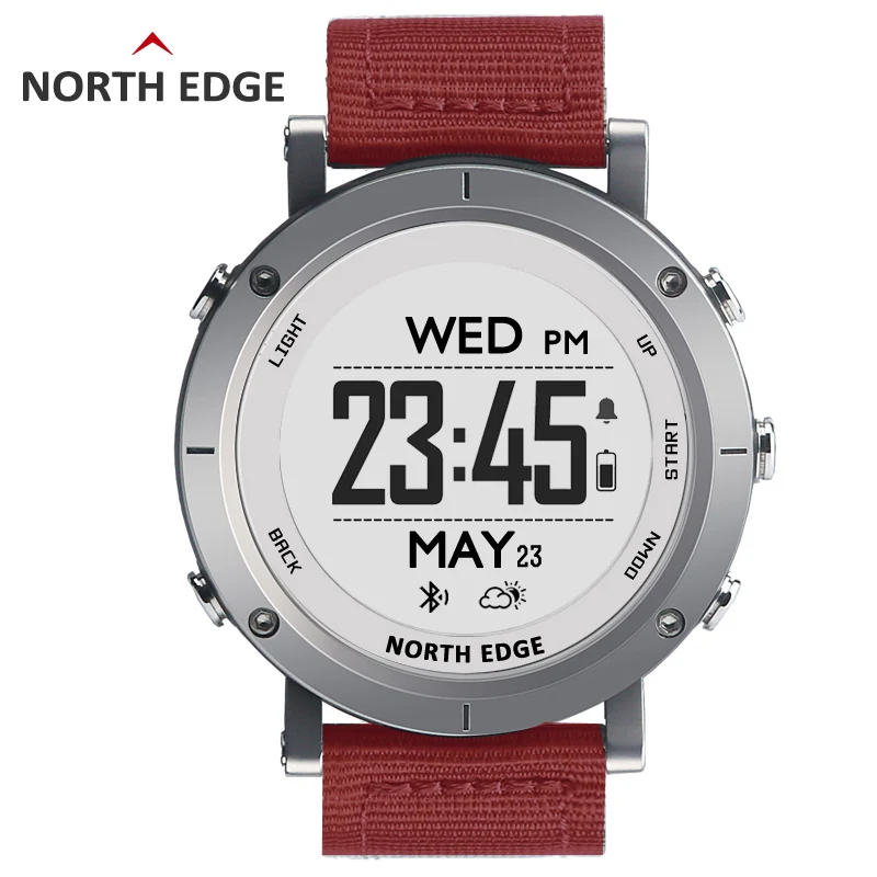 Мужские спортивные часы NORTH EDGE альтиметр термометр барометр компас пульсометр