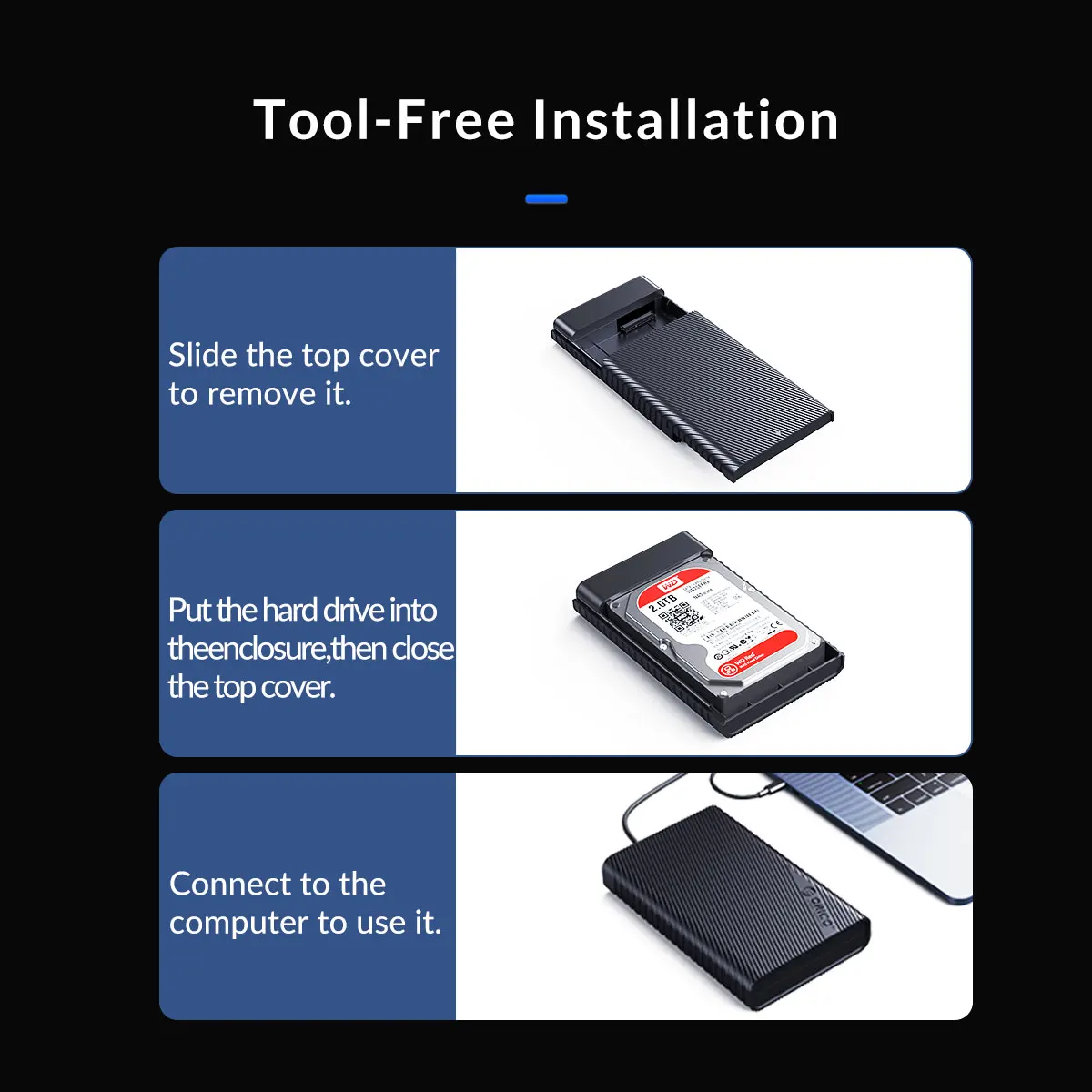 

ORICO 3.5 inch External Hard Drive Enclosure USB 3.0 to SATA 3.0 Hard Drive Case for 2.5/3.5 HDD Box Support 18TB Capacity Disk