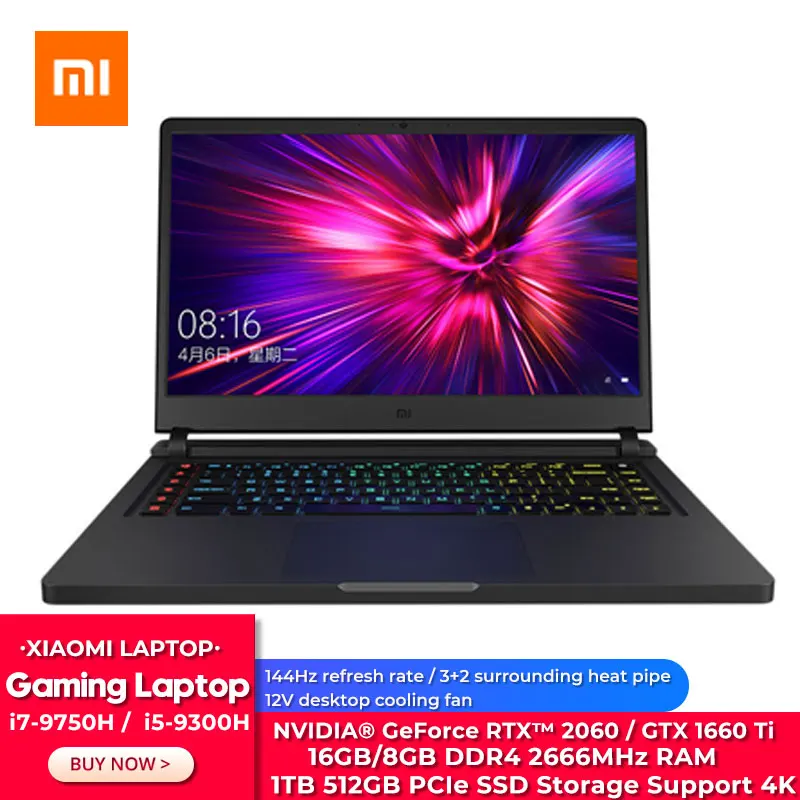 Оригинальный игровой ноутбук Xiaomi 15 6 дюйма Intel Core i7 9750H /i5 9300H NVIDIA GeForce GTX1660Ti/RTX2060 1