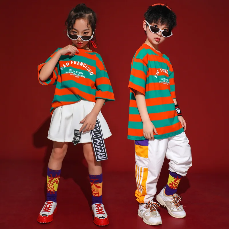 Детская Одежда для танцев Костюмы бальных в стиле хип хоп девочек и мальчиков