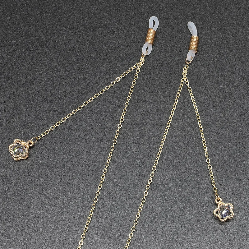 

Metal Rhinestones Flowers Pendants Sunglasses Glasses Chain For Women's Strap Hang Spectacle Cord Holder Lanyards Luxury Summer
