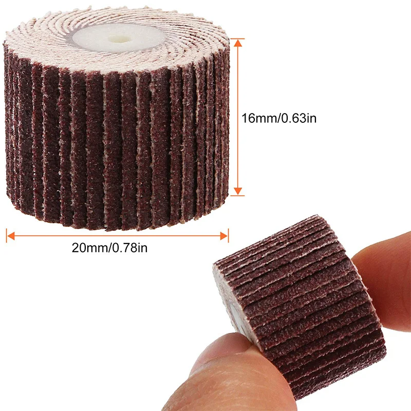 

20Pcs Flap Sanding Wheels 120 Grit Flap Wheel Head Disc with 2 of 1/8 Inch Mandrel Polishing Rotary Tool