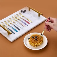 dinnerware accessories mini kitchen tools flatware table fork dessert fruit forks two tine fork 304 stainless steel