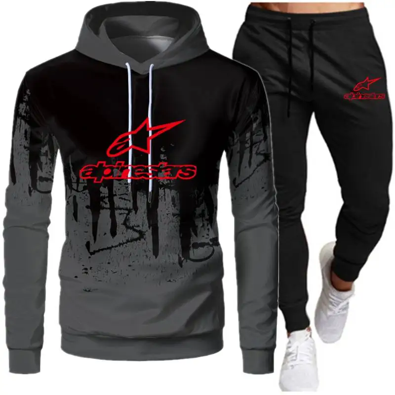 

New Autumn And Winter Men's Suit Casual Sportswear 2-Piece Hoodie + Pants Jogging Fitness Sports Hedging Sportswear Suit