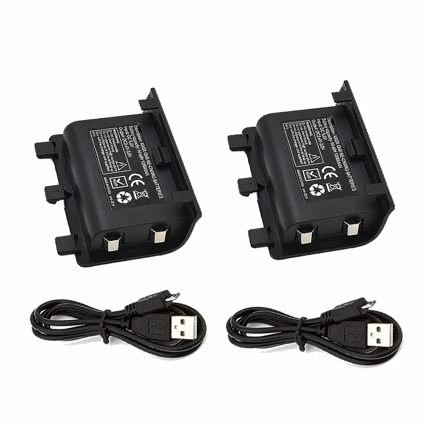 2 шт./компл. 2400 мА/ч, Перезаряжаемые Батарея Резервное копирование USB кабель Батарея пакет для xbox один контроллер зарядки Батарея