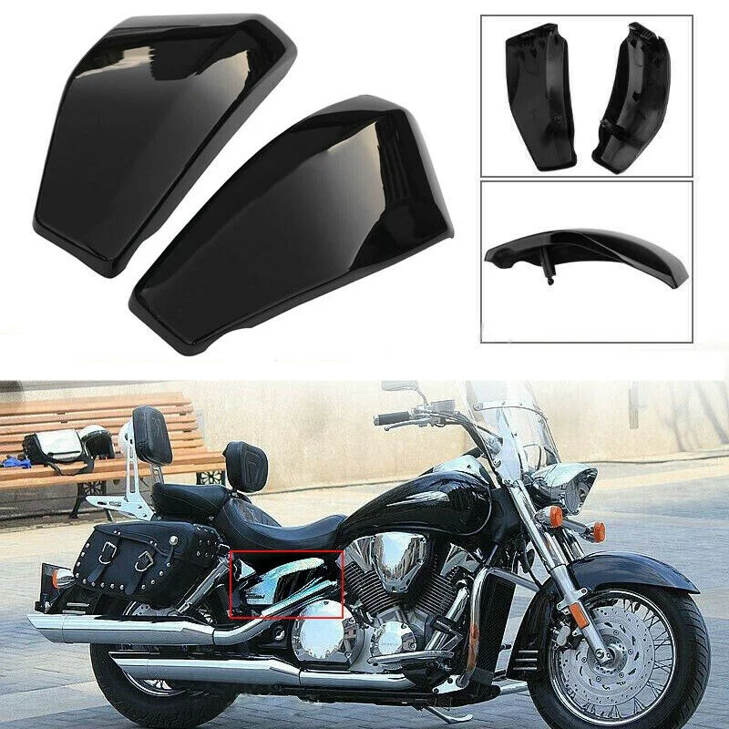 1 пара мотоциклетных глянцевых черных боковых крышек аккумулятора ABS Обтекатели