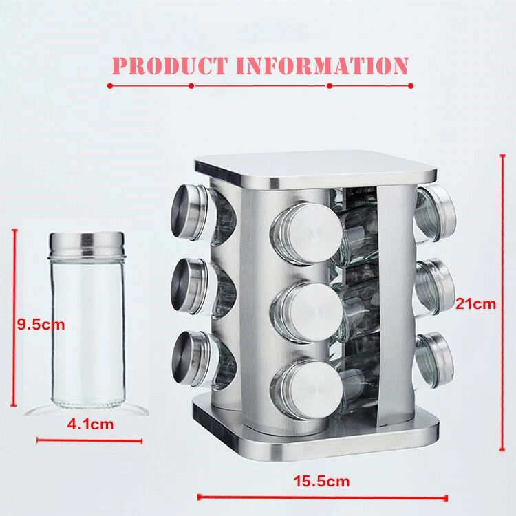 12 шт. Набор банок для специй из нержавеющей стали|Солонки и тара хранения| |