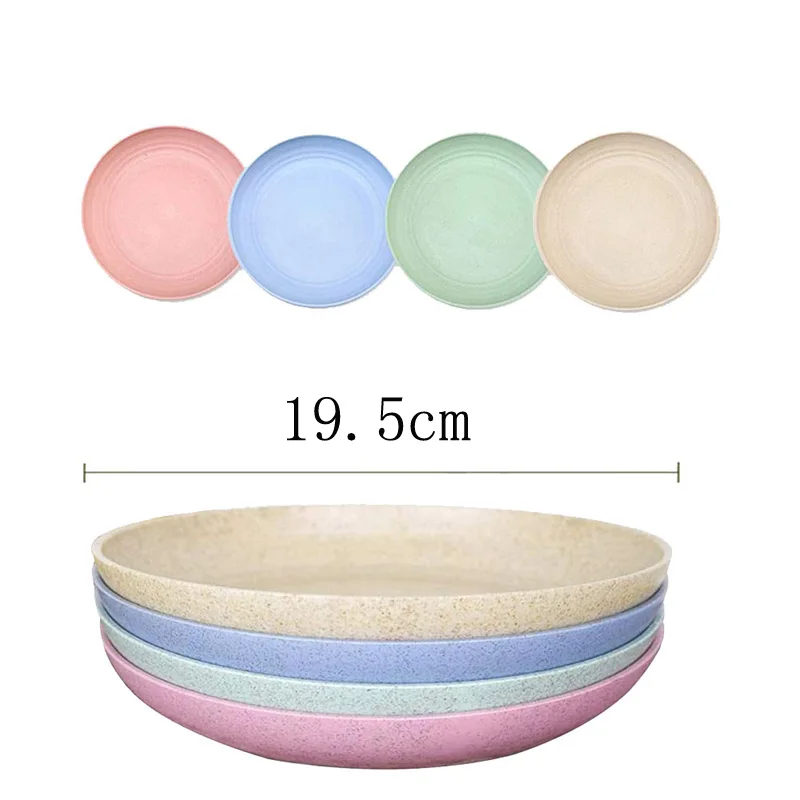 8 дюймов 4 шт. в упаковке легкий пшеничной соломы пластины блюда и тарелки наборы