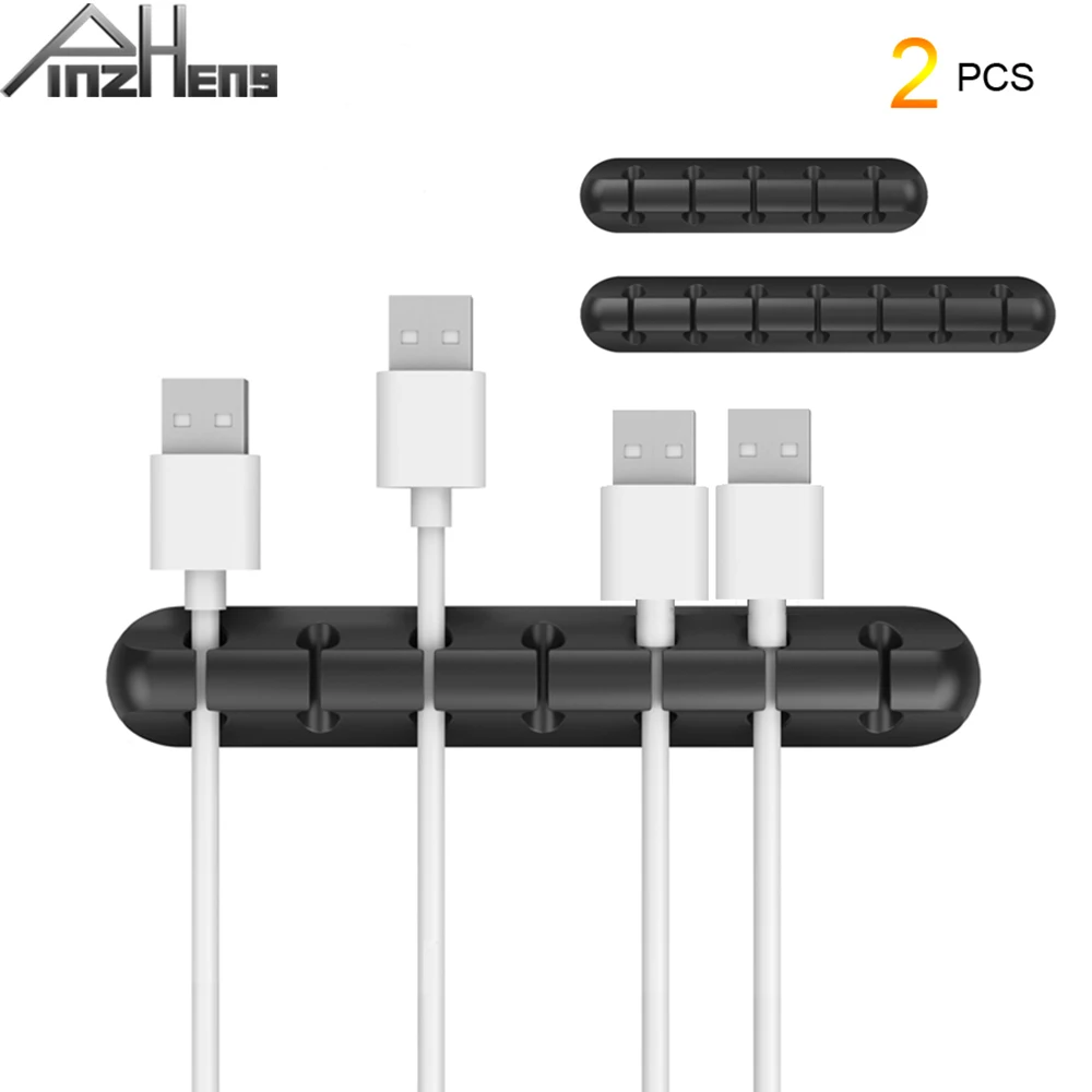 

PINZHENG Cable Organizer Silicone USB Cable Winder Management Clips Cables Holder Protector For Mouse Keyboard Earphone Headset