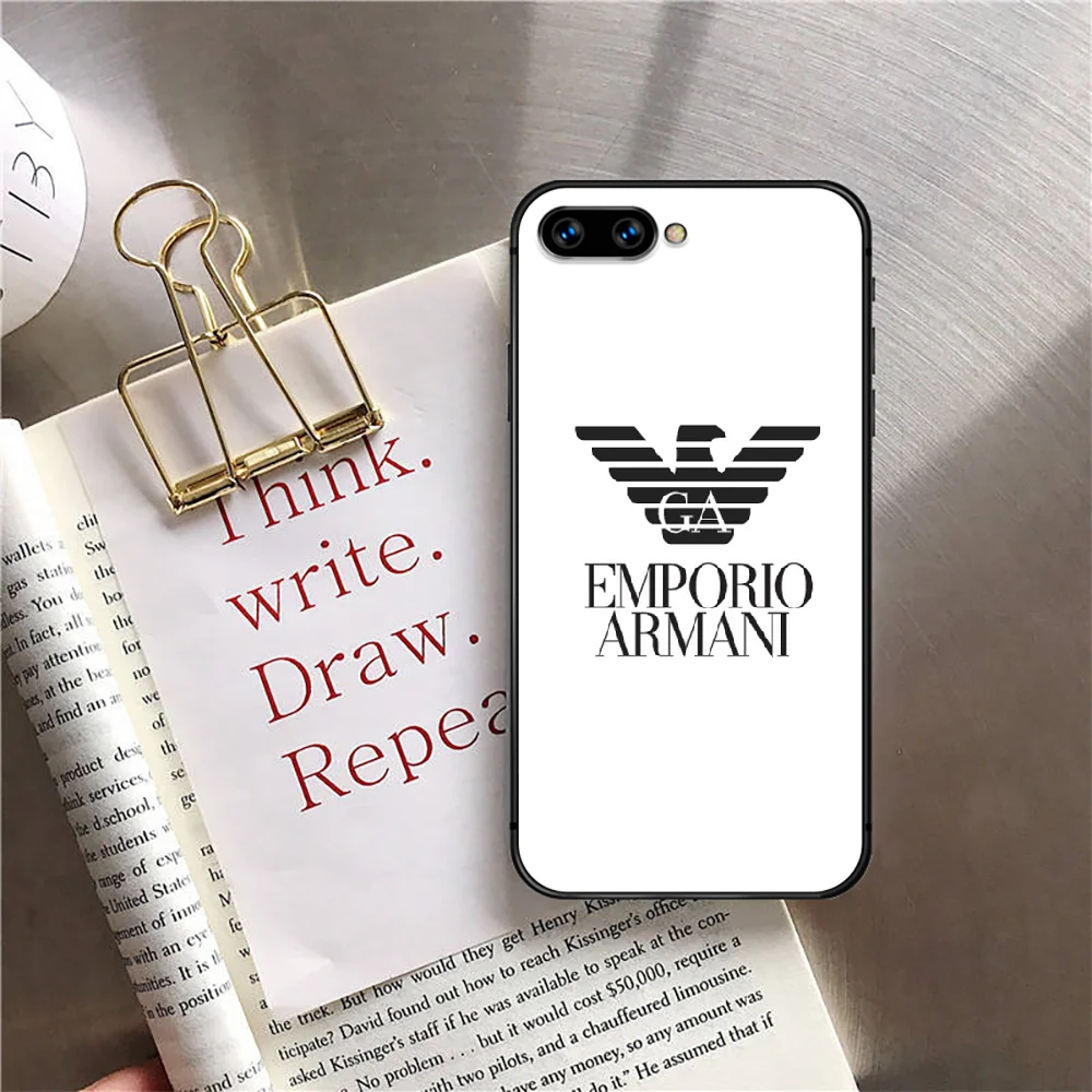 

Ltalian Luxury Brand Phone Case Cover For Huawei Honor Nova 5T 7I 8A 8X 8 9X 9 10 10I 20 30 Pro Lite Black Tpu Phone case Back