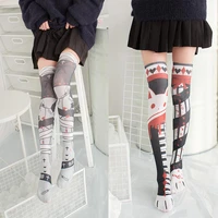 new women sexy thin stockings japanese quadratic element cosplay girl cartoon over knee stockings cute cat high long silk socks