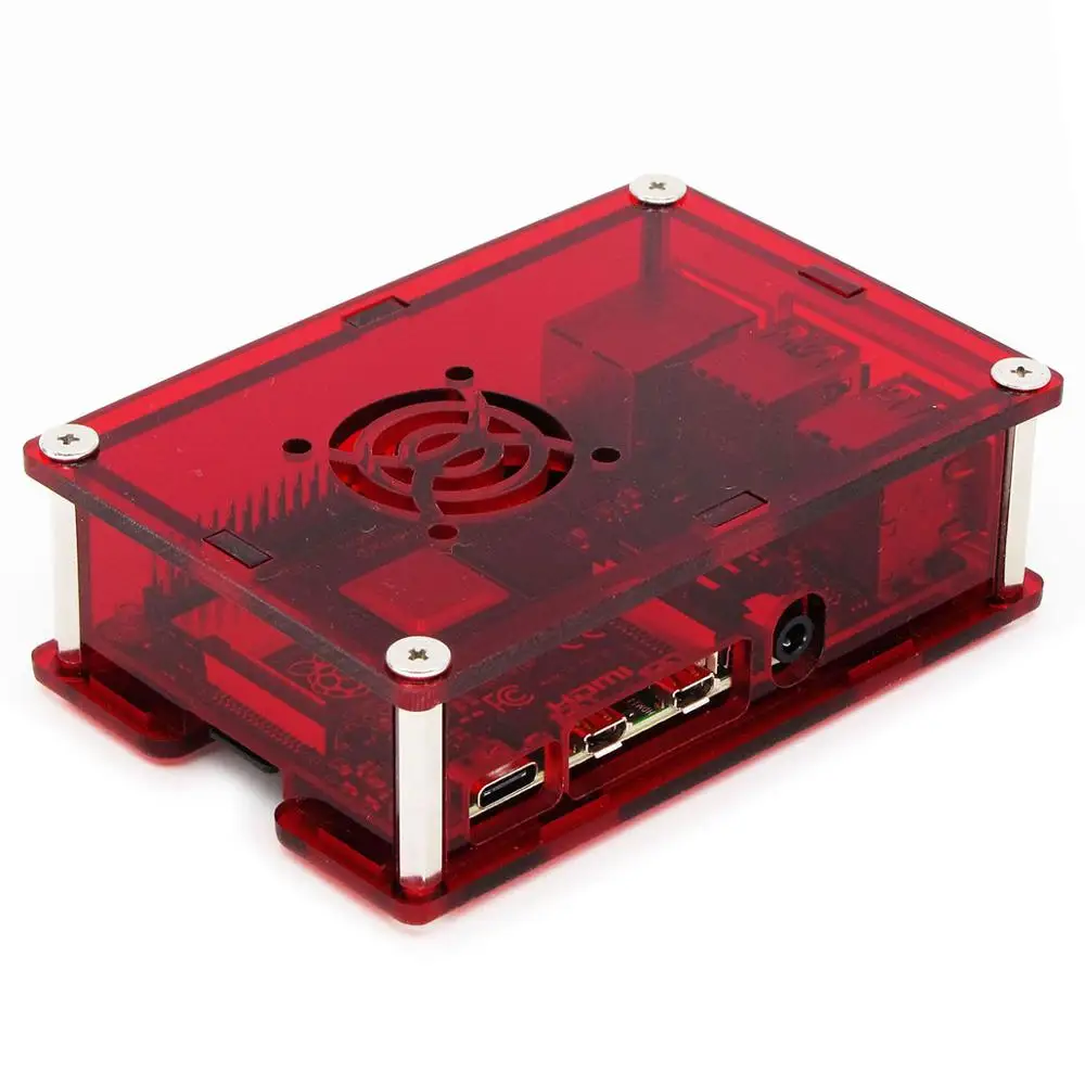 Корпус C4: прозрачный красный Raspberry PI 4 корпус коробка PI4 Модель B 1 ГБ/2 ГБ/4 ГБ полиметилметакрилатные акриловые крышки корпуса КОРПУСА коробка Raspberry PI 4B