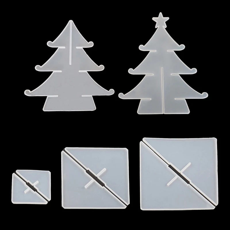 

3-Tier Christmas Tree Cake Stand Tray Epoxy Resin Mold Fruit Tray Silicone Mould Christmas Theme Decor DIY Art Crafts