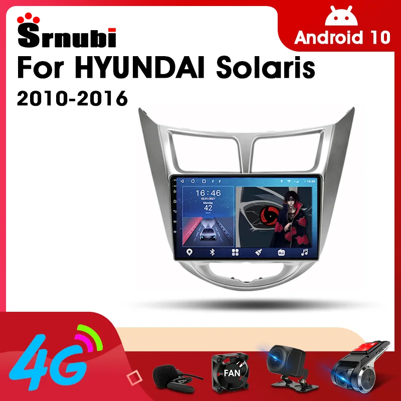 

Srnubi Android 10 автомобильное радио для Hyundai Solaris 2010-2016 мультимедийный видеоплеер 2 Din 4G GPS навигация Carplay DVD головное устройство