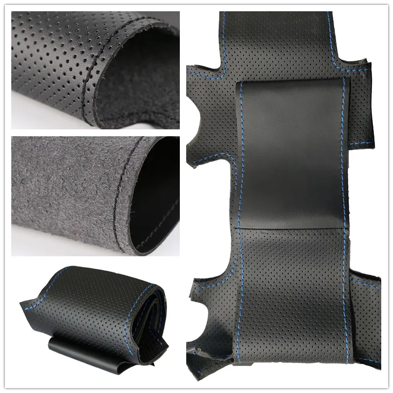 Чехол для руля натуральная кожа черный чехол рулевого колеса автомобиля Land Rover