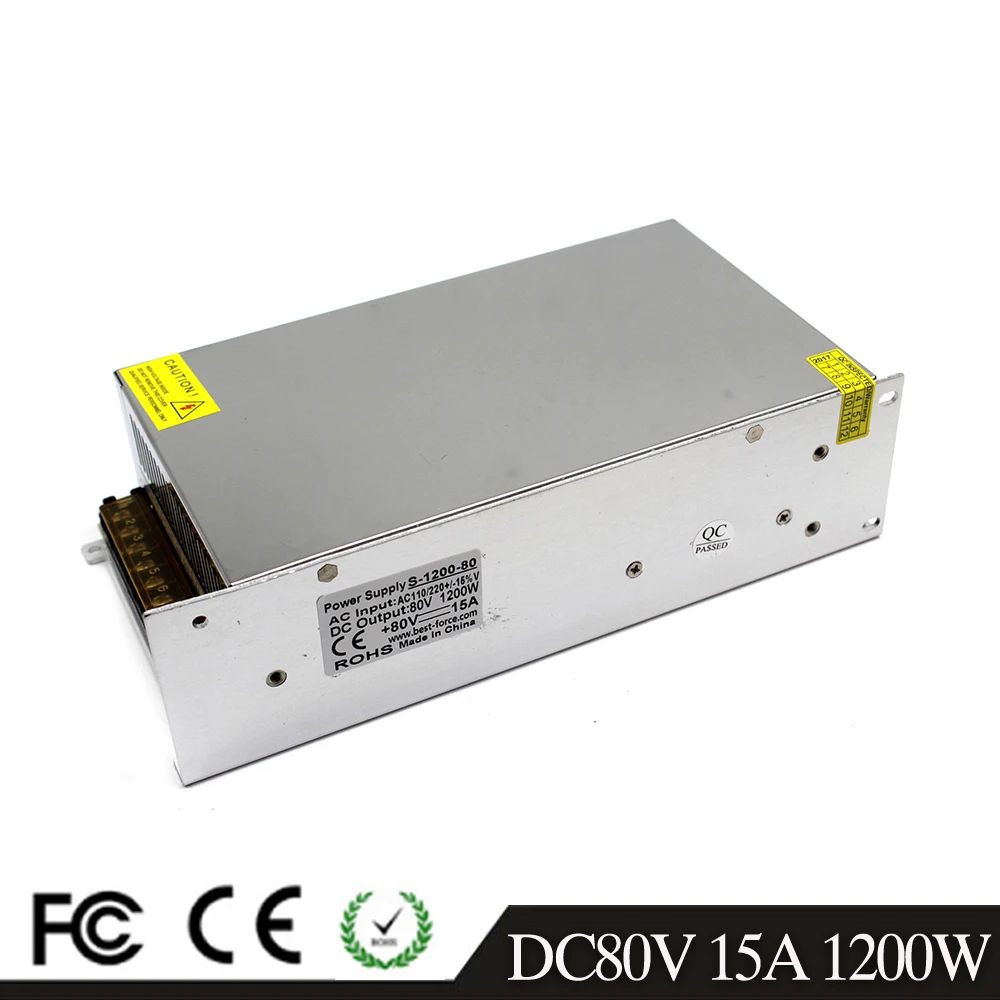 Импульсный источник питания трансформатор постоянного тока 80 в 15A 1200 Вт 220 В 110 AC