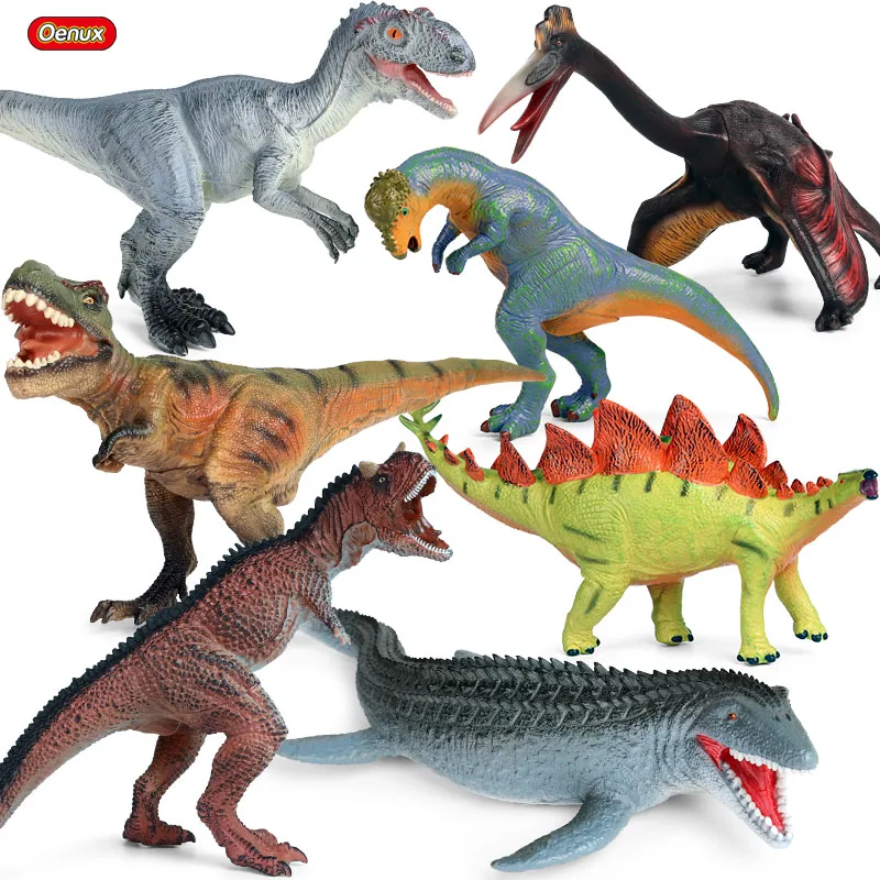 

Oenux Prehistoric Dinosaur World Park T-Rex Action Figures Soft Vinyl PVC Jurassic Velociraptor Mosasaurus Model Collection Toy