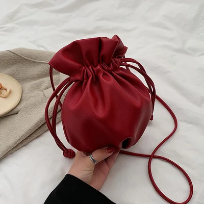 Женская сумка модная плиссированная через плечо мешок для женщин 2020 однотонная