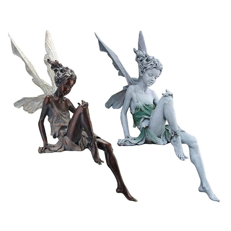 

Fairy Garden Miniatures Pool Sculpture Forest Fairy Tale Resin Beautiful Fairy Ornaments For Garden Decoration Art Decor Girl