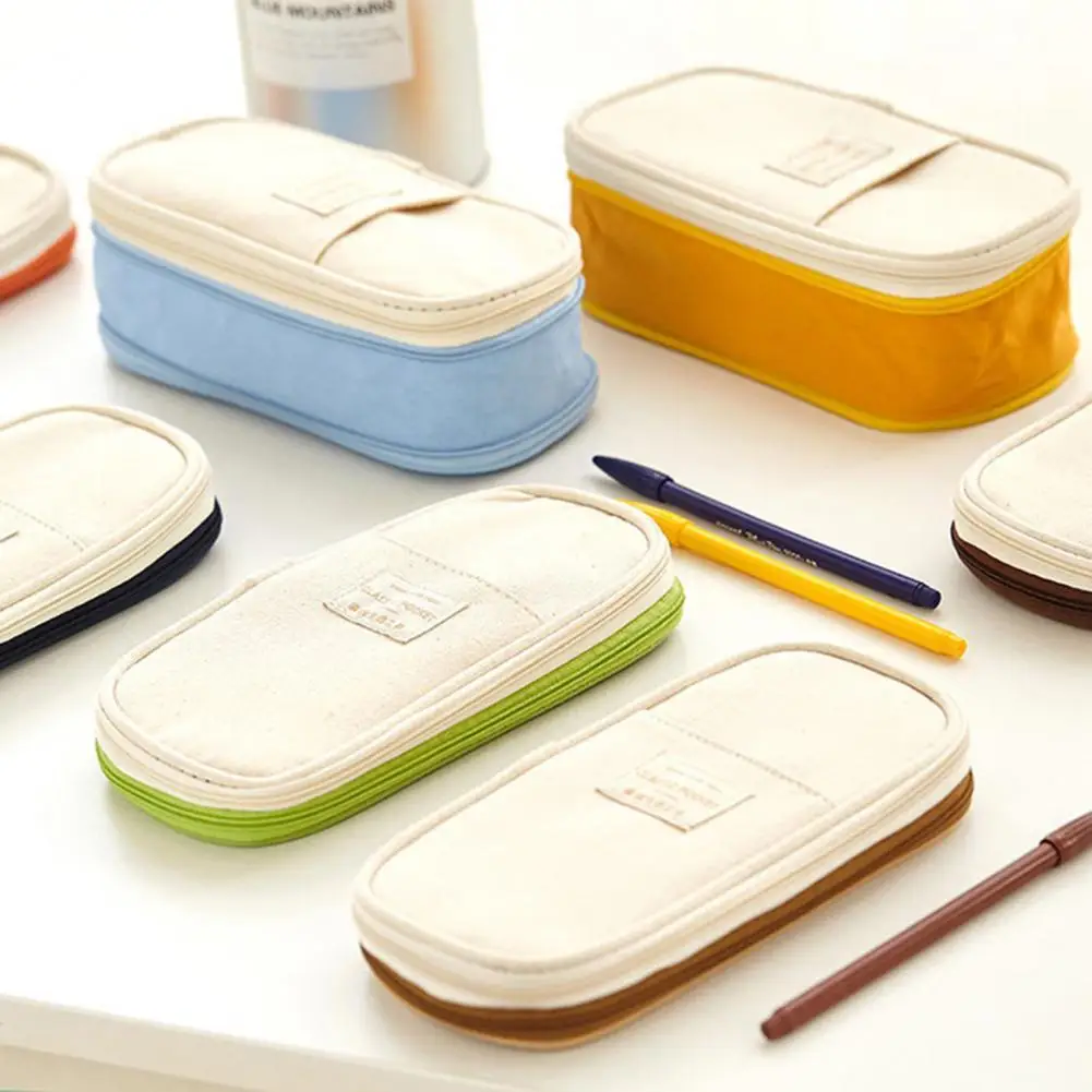 

Multi-Function Multicolor New Classic Fold Canvas Pencil Bag for Office