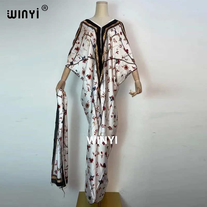 Middle East 2021 dames Boho Maxi Floral Summer long Sleeve robe foulard Holiday Beach Sundress Party evening sexy long Dress