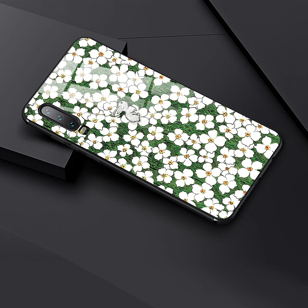 Для huawei P30 Lite чехол для телефона P20 mate 20 P smart Z Nova 3 цветок закаленное стекло задняя