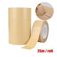 25m roll kraft paper tape can be used for hand tearing self adhesive paper photo frame painting box sealing paint tape