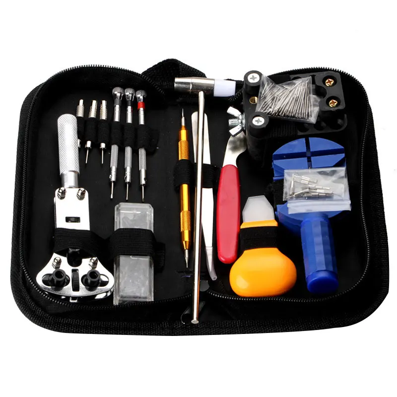 

New Watch Repair Link Remover Back Opener 147pcs Screwdriver Tool Bag Tools Kit Watch Repair Combination Band Strap Tool Set