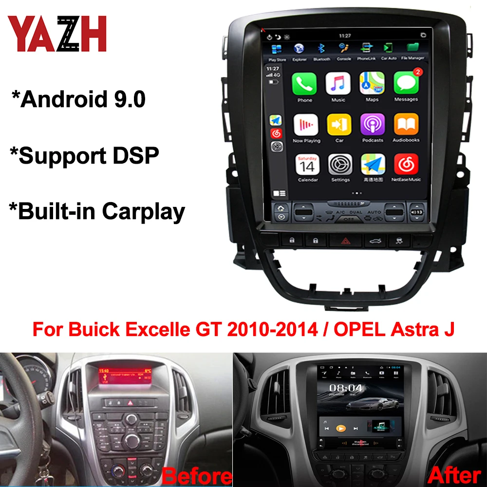 Автомобильный GPS навигатор YAZH Android 9 0 для Buick Excelle GT 2010 2014 /Vauxhall OPEL Astra J с IPS экраном 10