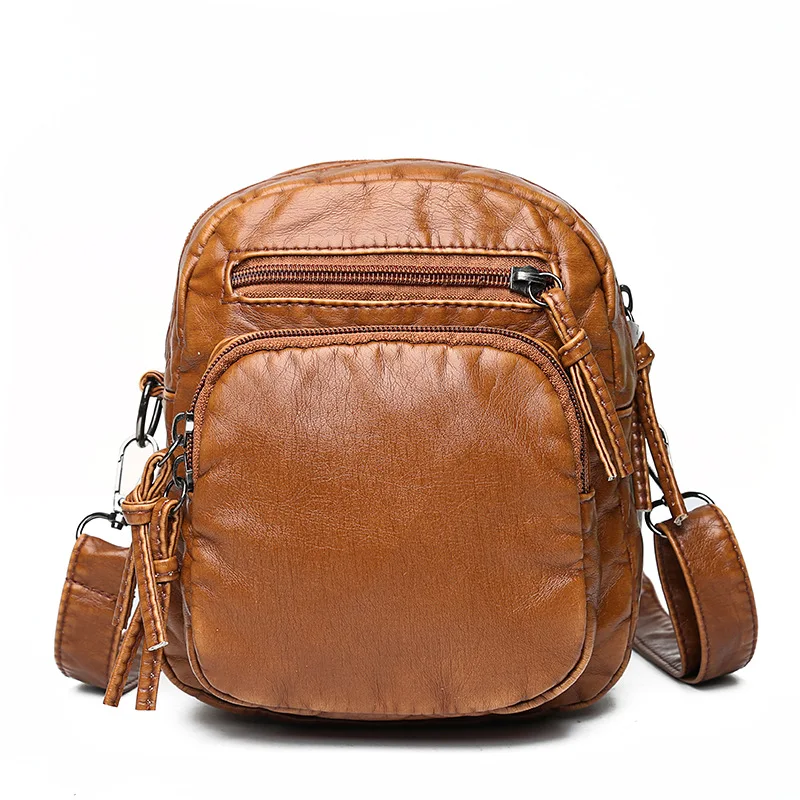 

NEW FASHION Tassel Solid Color Mini Crossbody Bags for Women Vintage Soft Leather Shoulder Messenger Bag Female Phone Purses