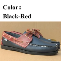 men genuine leather docksides boat shoesmen designer sneakers for hommme femme black red hombre loafers y064