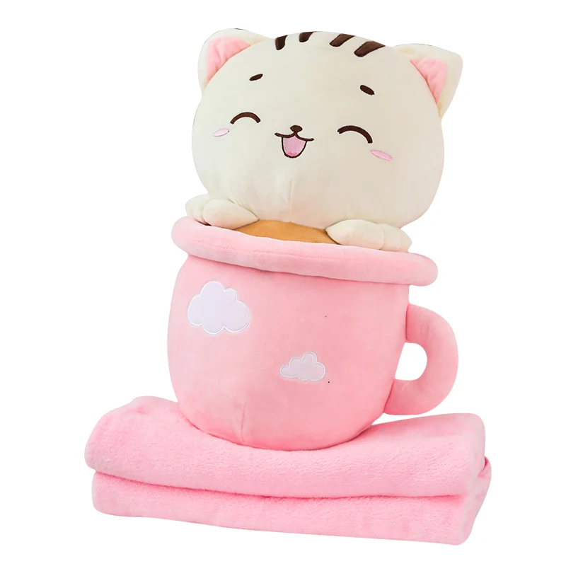 

Cute Plush Toys Lovely Cup Cat Creative Gift For Children Kawaii Animal Doll Birthday Christmas AP